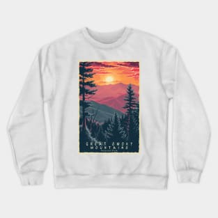 Great Smoky Mountains national park travel poster Crewneck Sweatshirt